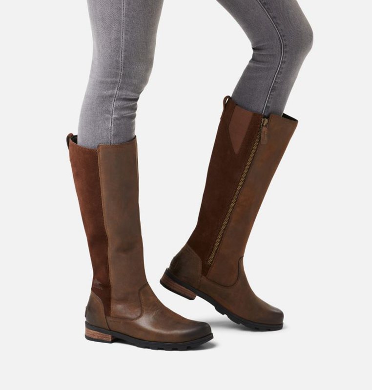 Sorel Dam Gummistövlar Svarta Brun - Emelie™ Tall Låga - HCR-276415